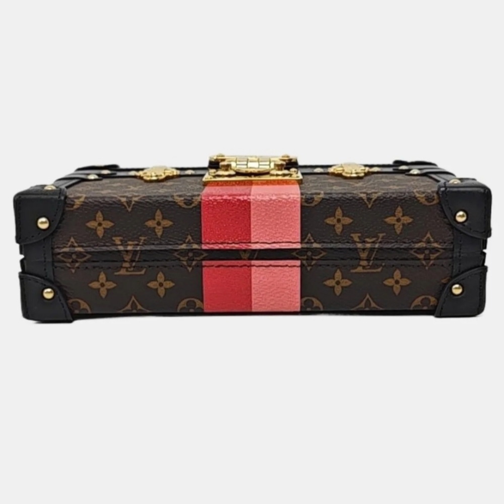 Rare! Louis Vuitton Petite Malle Handbag Limited Edition Stripes Monogram Canvas - Picture 4 of 16